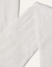 Flower Lacey Tights, White (WHITE), large