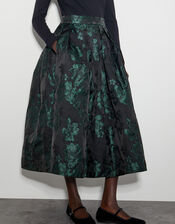 Julie Jacquard Skirt, Green (GREEN), large