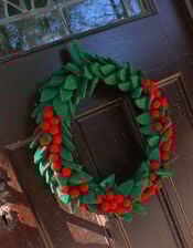 Fiona Walker Felt Berry & Leaves Christmas Wreath, , large