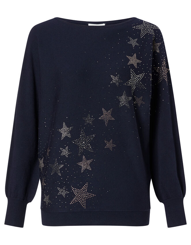 Hotfix Gem Star Jumper with LENZING™ ECOVERO™, Blue (NAVY), large