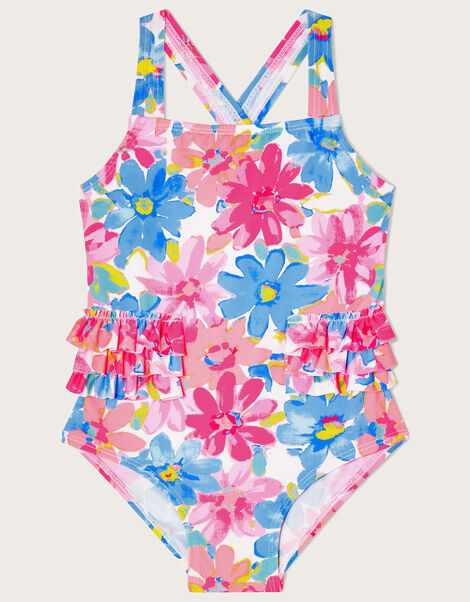 Baby Bold Flower Ruffle Swimsuit, Multi (MULTI), large