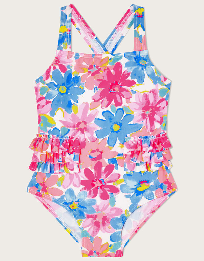 Baby Bold Flower Ruffle Swimsuit, Multi (MULTI), large