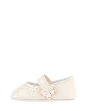 Baby Princessa Cutwork Booties, Natural (CHAMPAGNE), large