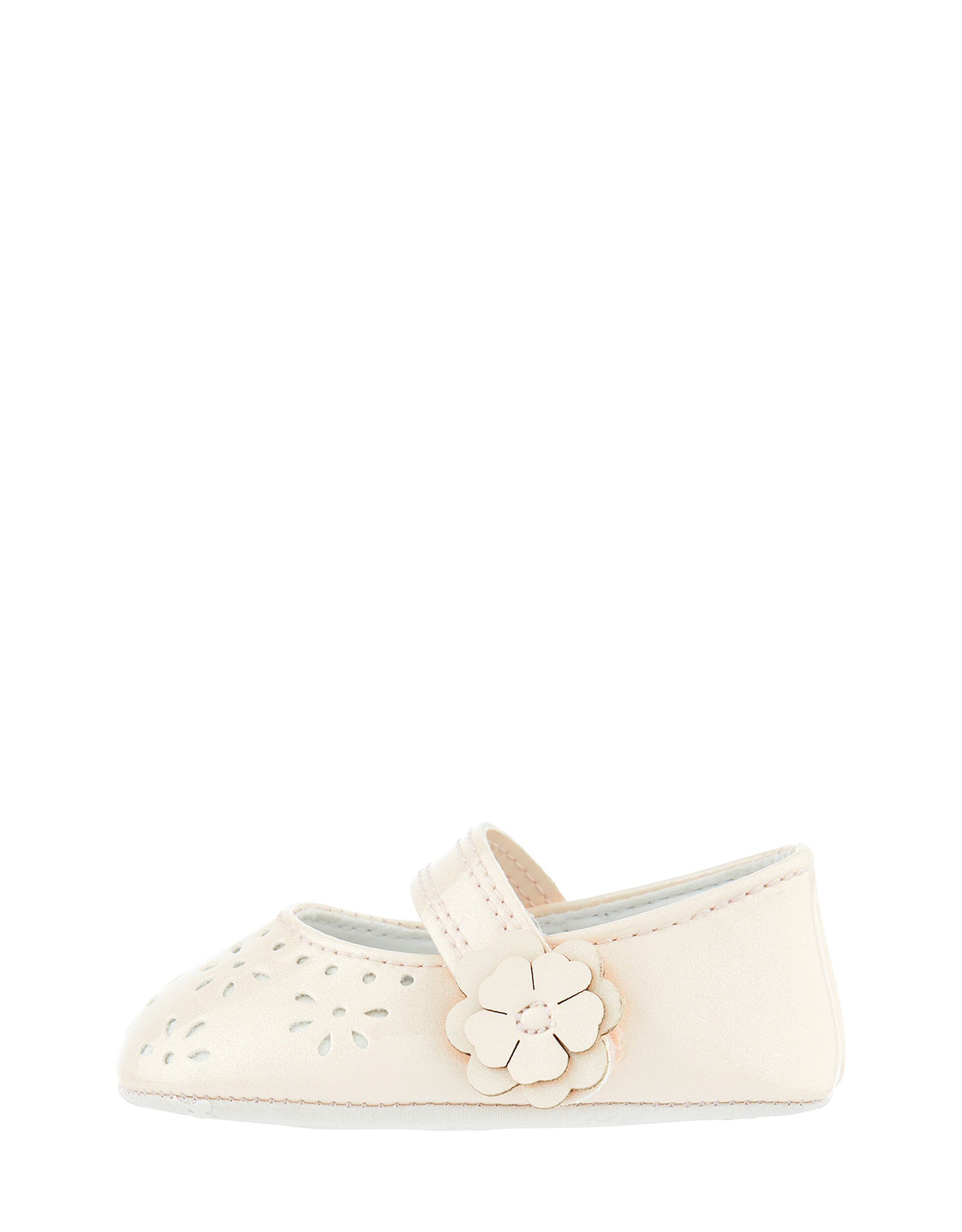 Baby Princessa Cutwork Booties, Natural (CHAMPAGNE), large