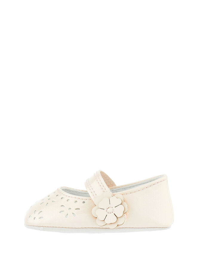 Baby Princessa Cutwork Booties, Natural (CHAMPAGNE), large