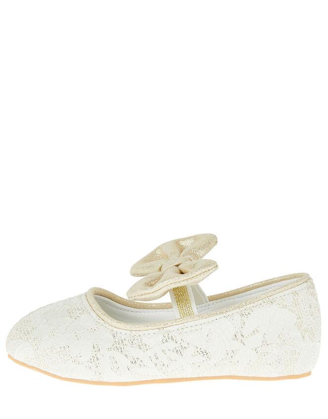 Bow Jacquard Walker Shoes, Ivory (IVORY), large