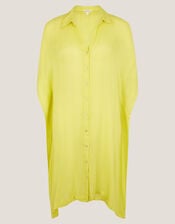 Anaka Beach Cover Up Shirt, Green (LIME), large