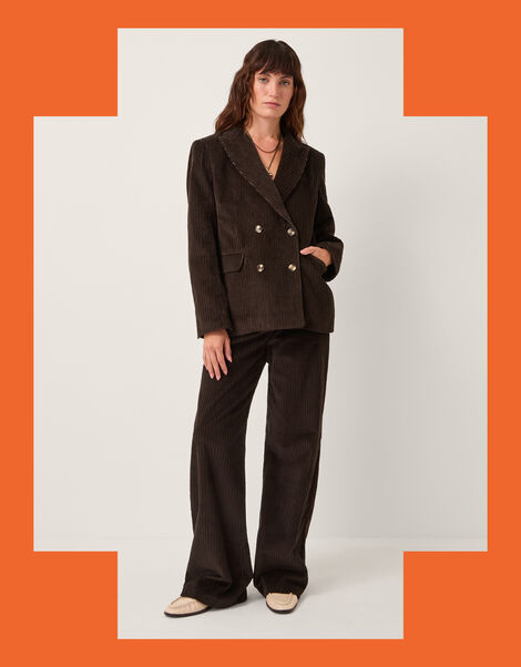 Moliin Alice Corduroy Double Breasted Blazer, Brown (BROWN), large