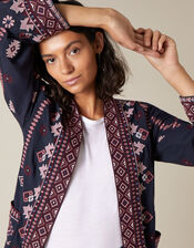Navy Embroidered Jacket with LENZING™ ECOVERO™, Blue (NAVY), large