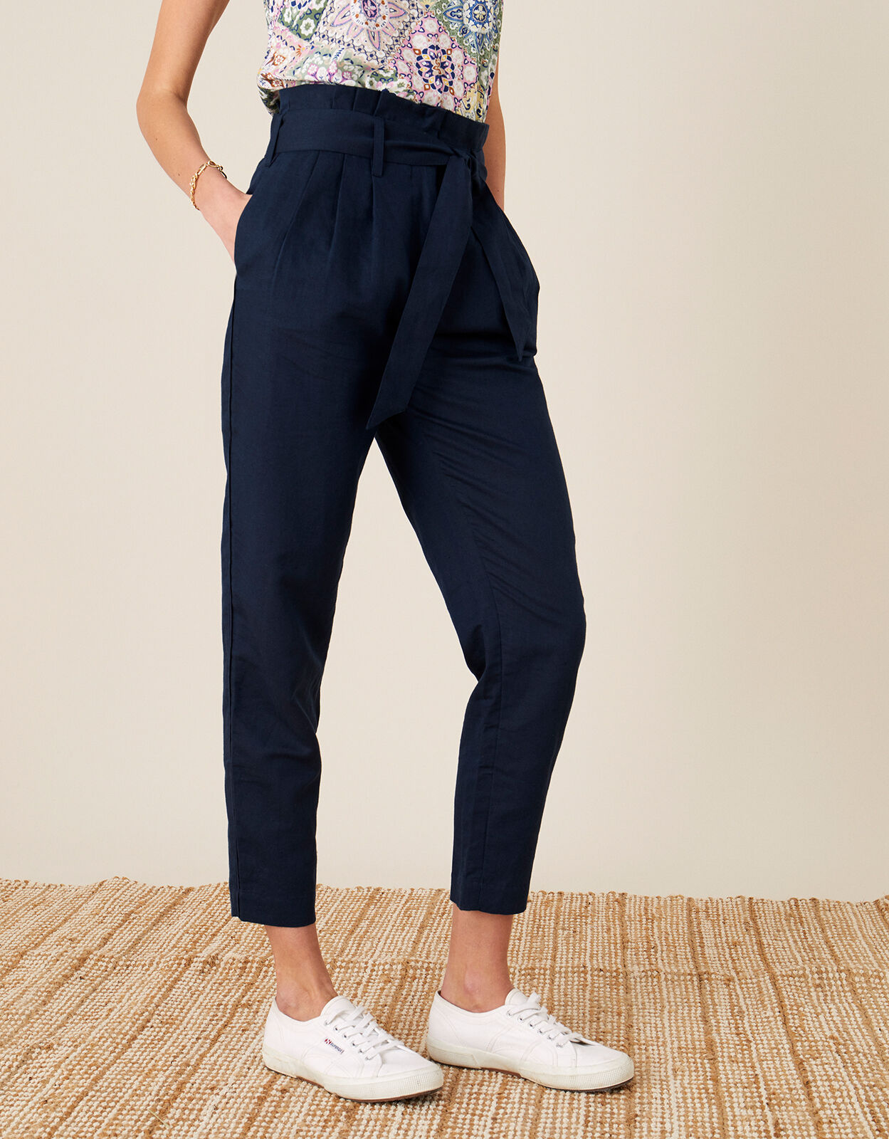 Paperbag trousers navy sale