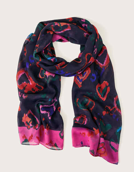 Heart Print Scarf, , large