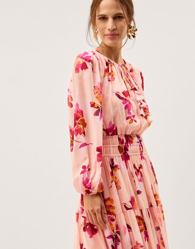 Mabel Long Sleeve Floral Maxi Dress, Pink (PINK), large