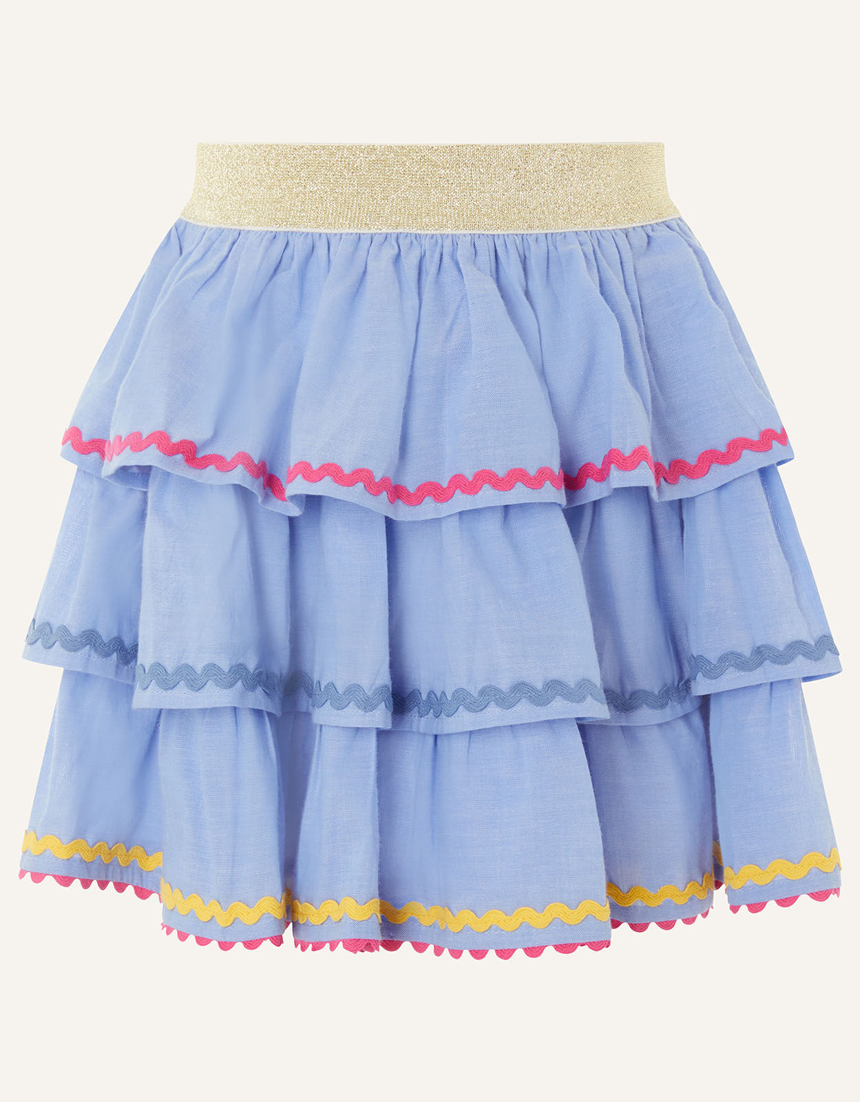 Chambray Ricrac Skirt Blue | Girls 
