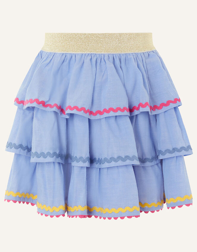 Chambray Ricrac Skirt , Blue (BLUE), large