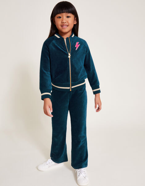 Sparkle Velour Flare Joggers, Teal (TEAL), large