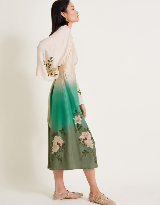 Florence Ombre Floral Dress, Green (GREEN), large