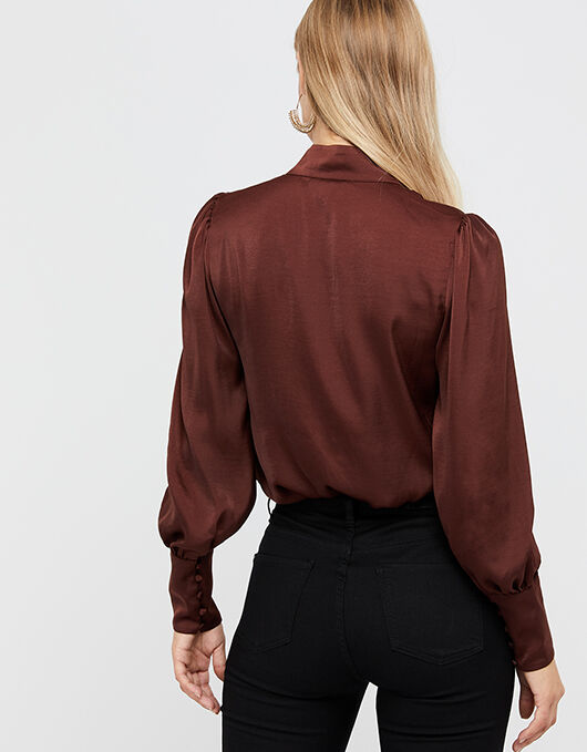 Penny High Neck Blouse Brown | Monsoon 