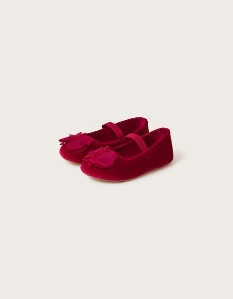 Cancan Velvet Walker Shoes, Red (RED), large