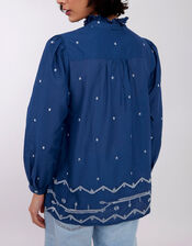 East Petra Embroidered Blouse, Blue (BLUE), large