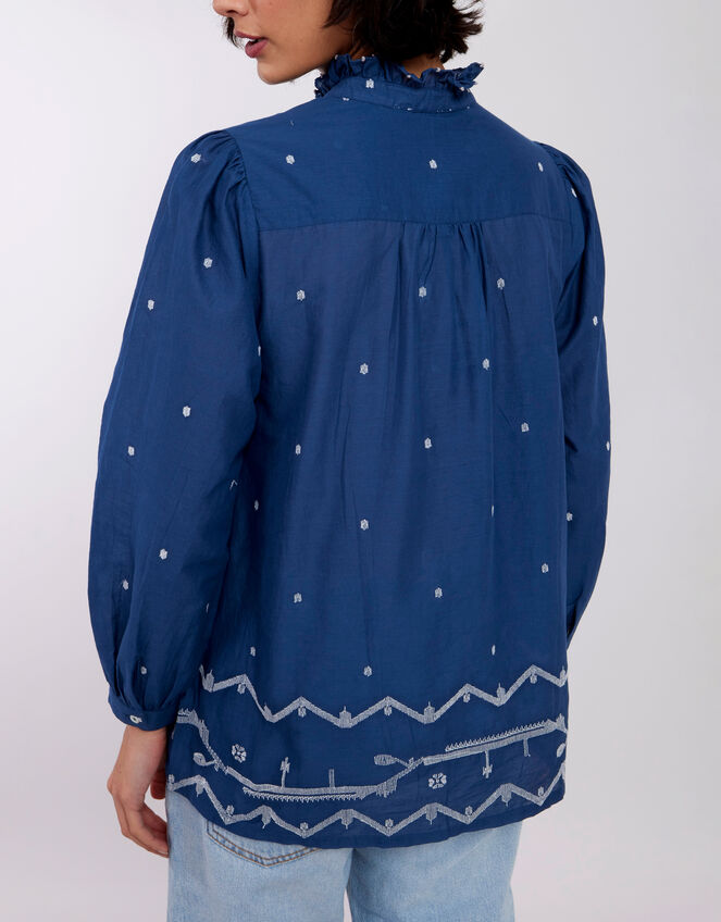 East Petra Embroidered Blouse, Blue (BLUE), large