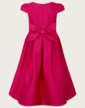 Katharine Duchess Twill High-Low Dress, Red (RED), large