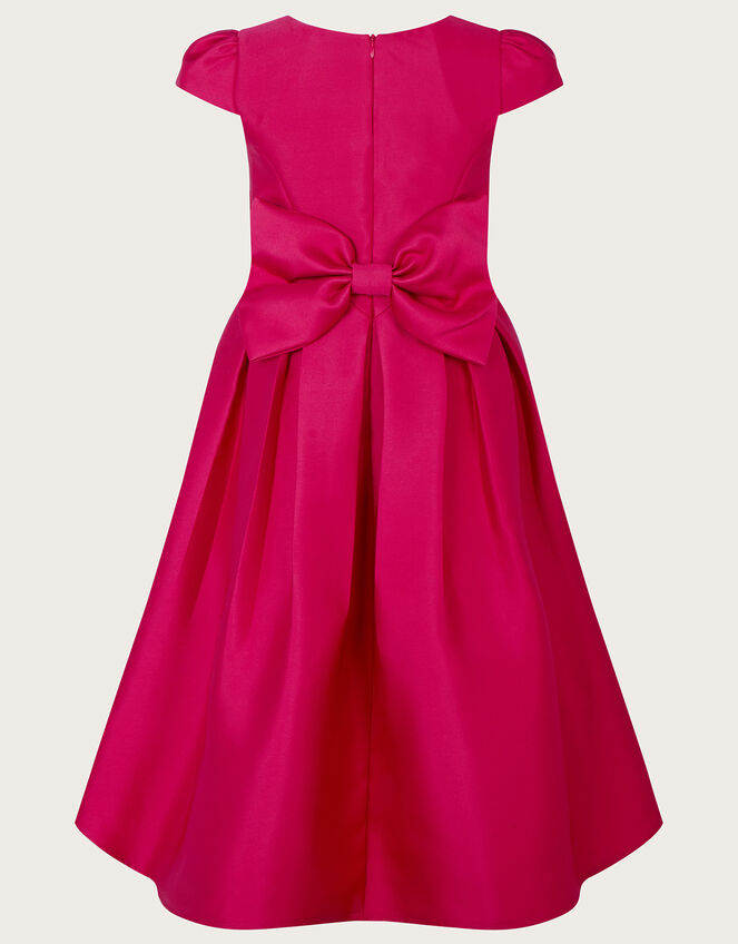 Katharine Duchess Twill High-Low Dress, Red (RED), large