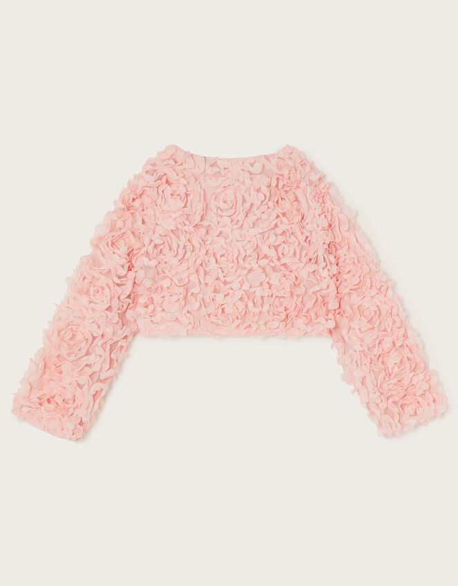Appliqu&eacute; Rose Cropped Jacket, Pink (PINK), large