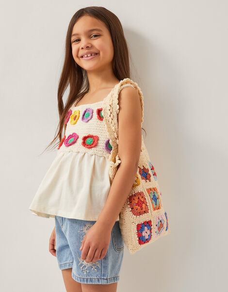 Crochet Tote Bag, , large