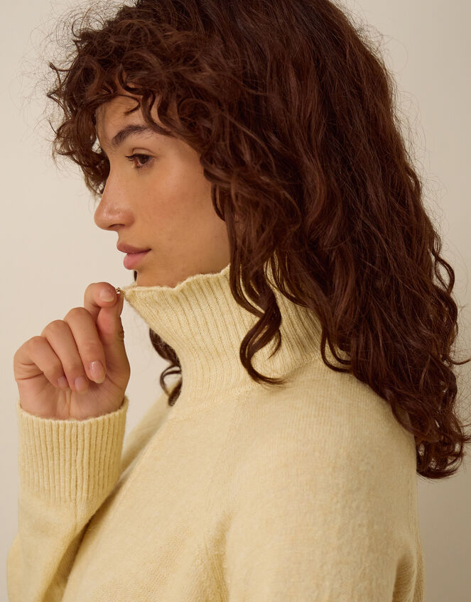 Zoe Zip Cardigan, Yellow (BUTTER YELLOW), large