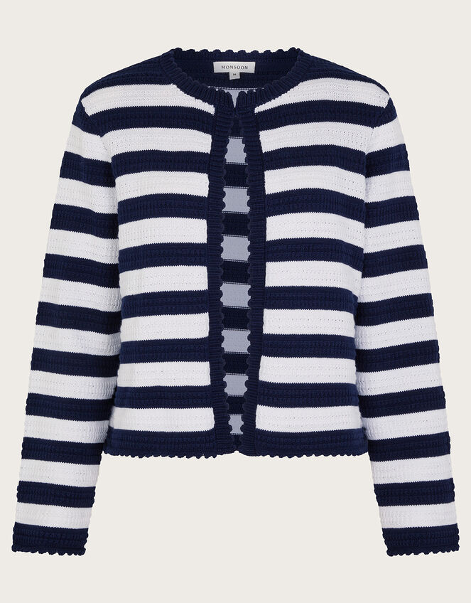 Samara Stripe Cardigan, Blue (BLUE), large