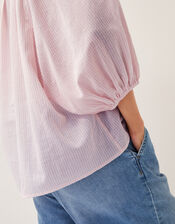 Avery Stripe Blouse, Pink (PINK), large