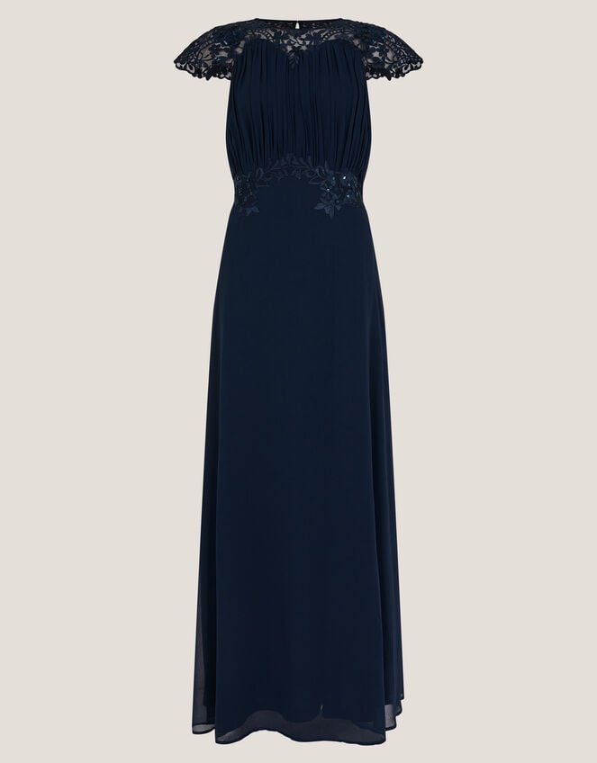 Elodie Lace Chiffon Bridesmaid Dress, Blue (NAVY), large