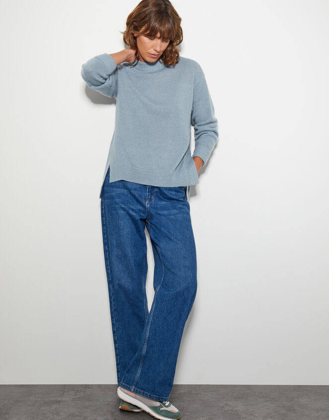 Sara Sequin Knit Jumper, Blue (LIGHT BLUE), large