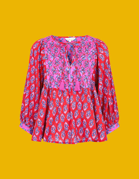 East Sasha Embroidered Print Top Pink, Pink (PINK), large