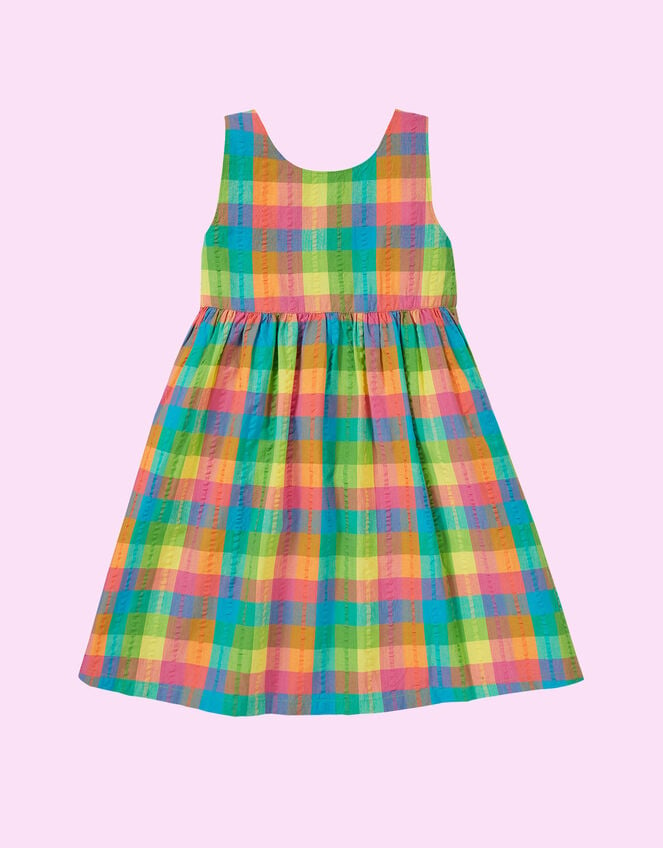 Frugi Check Summer Dress, Multi (MULTI), large