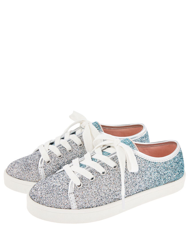 Frosted Ombre Glitter Trainers, Blue (BLUE), large