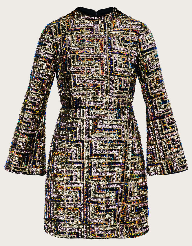 Krya Velvet Sequin Tunic Dress, Black (BLACK), large