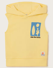 Sleeveless Hoodie, Yellow (YELLOW), large