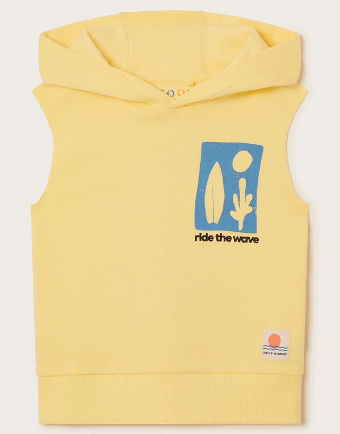 Sleeveless Hoodie, Yellow (YELLOW), large