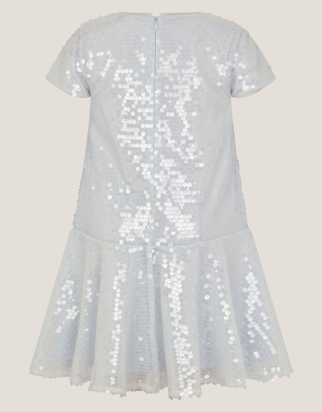 Sequin Drop Waist Dress, Blue (PALE BLUE), large