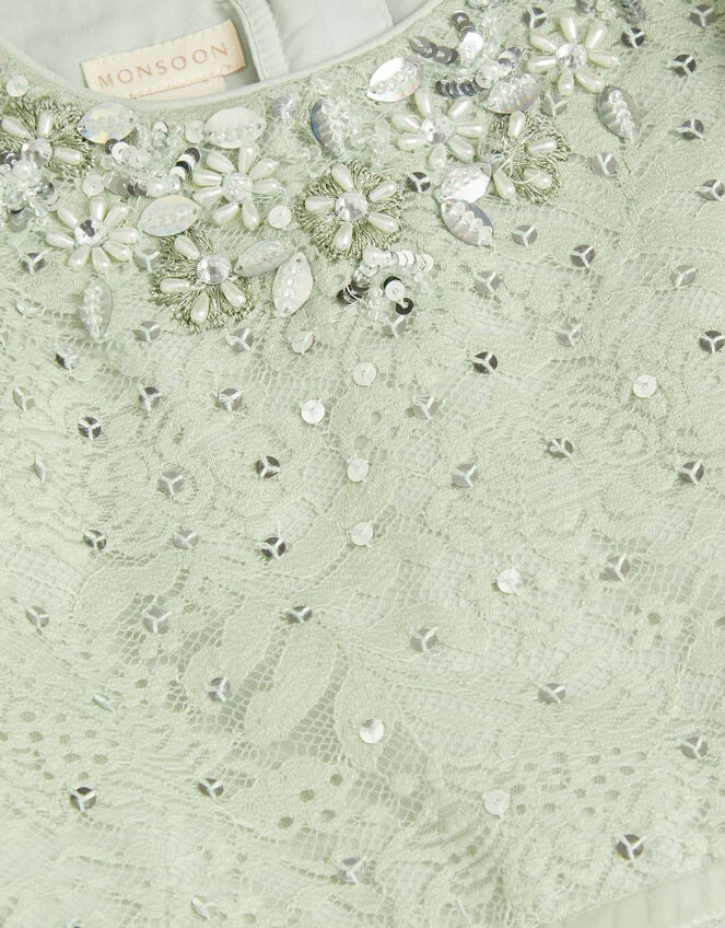 Keisa Embellished Lace Party Dress, Green (SAGE), large