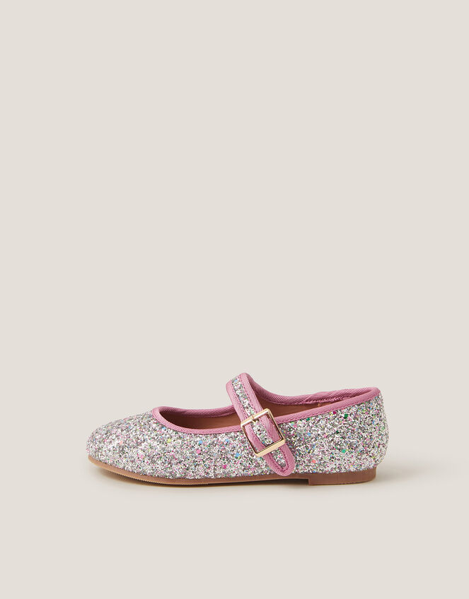 Glitter Strap Ballet Flats, Pink (PINK), large