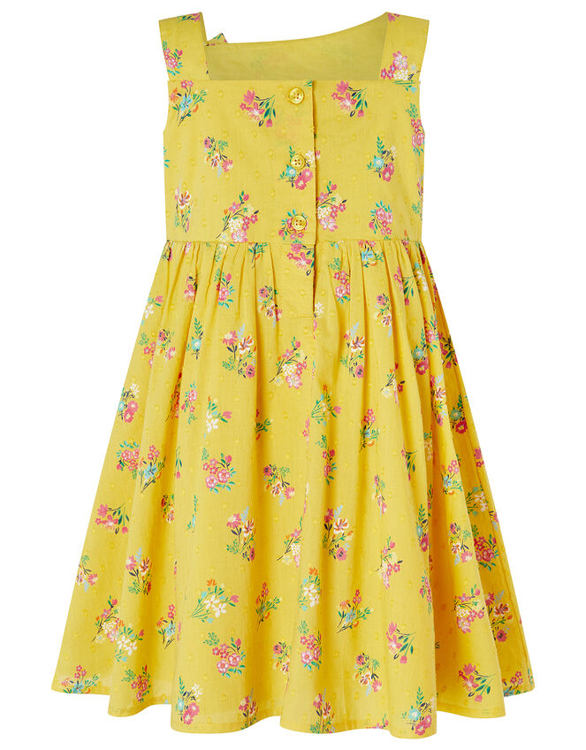 Baby Grace Floral Dress in Organic Cotton, Yellow (YELLOW), large