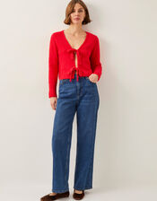 Tina Tie Front Cardigan, Red (RED), large