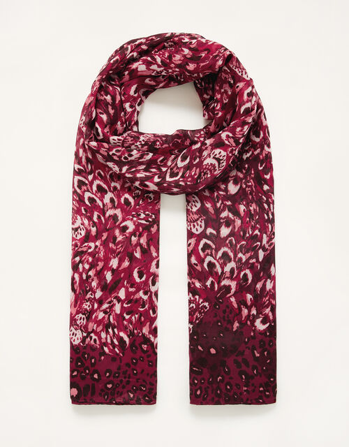 Feather Print Lightweight Scarf, , large