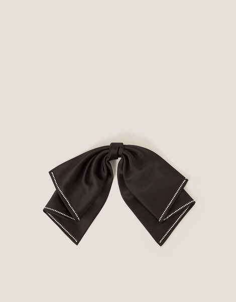 Waterfall Bow Hair Clip, Black (BLACK), large
