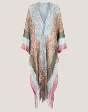Ava Zigzag Stripe Beach Cover-Up, Pink (PINK), large