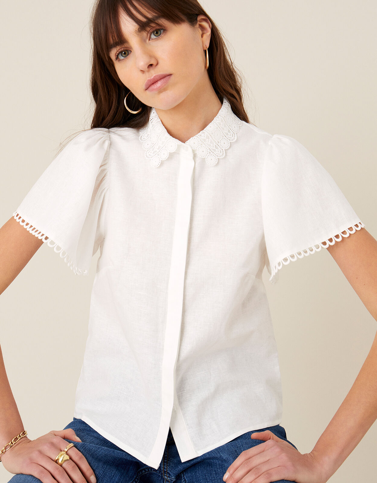 Lace collar shirt shop