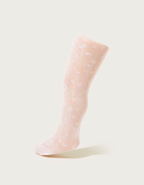 Baby Butterfly Lacey Tights, White (WHITE), large