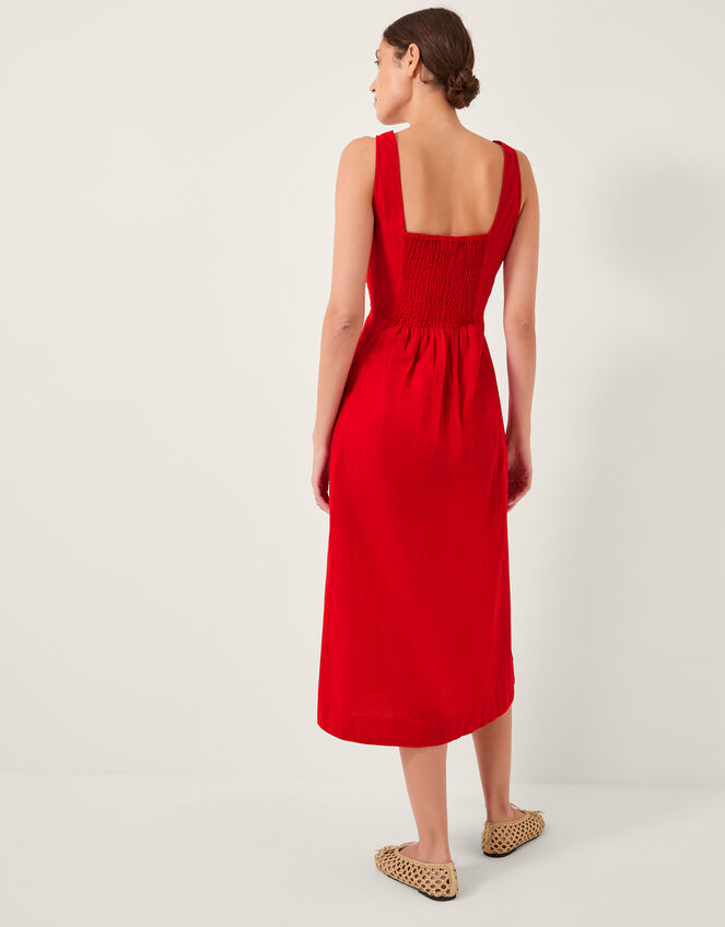 Nell Sleeveless Midi Dress, Red (RED), large